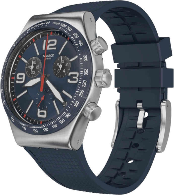 Swatch,IRONY 43mm,43mm,Stainless Steel,Blue,YVS454