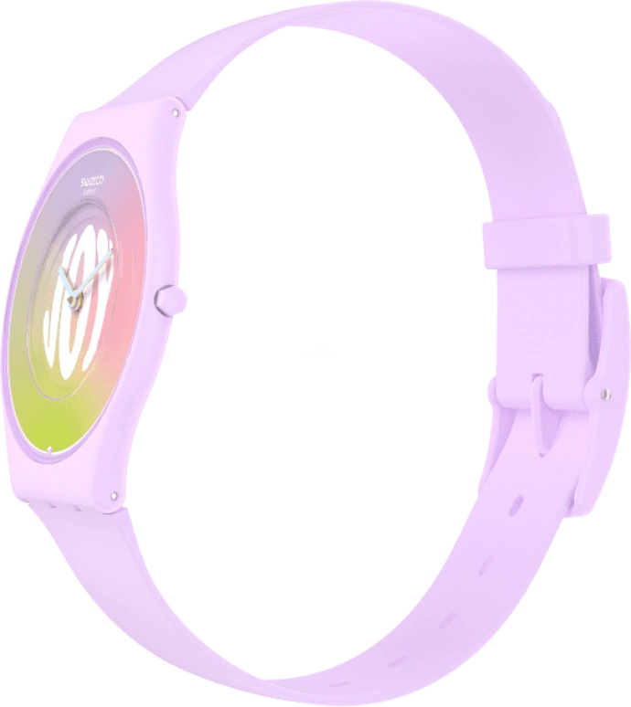 Swatch,SKIN 34mm,34mm,Ceramic,Multi-Color,Quartz,Round,Pink,SS09V101