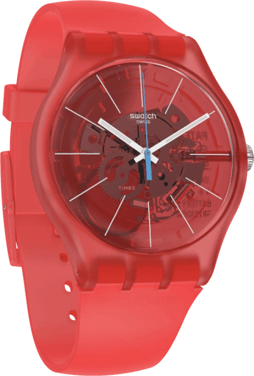 Swatch,Originals 41mm,41mm,Plastic,Red,SUOO105