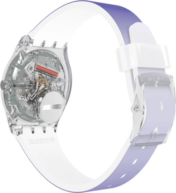 Swatch,Originals 34mm,34mm,Plastic,Purple,Green,Sapphire,Crystal Glass,GE718