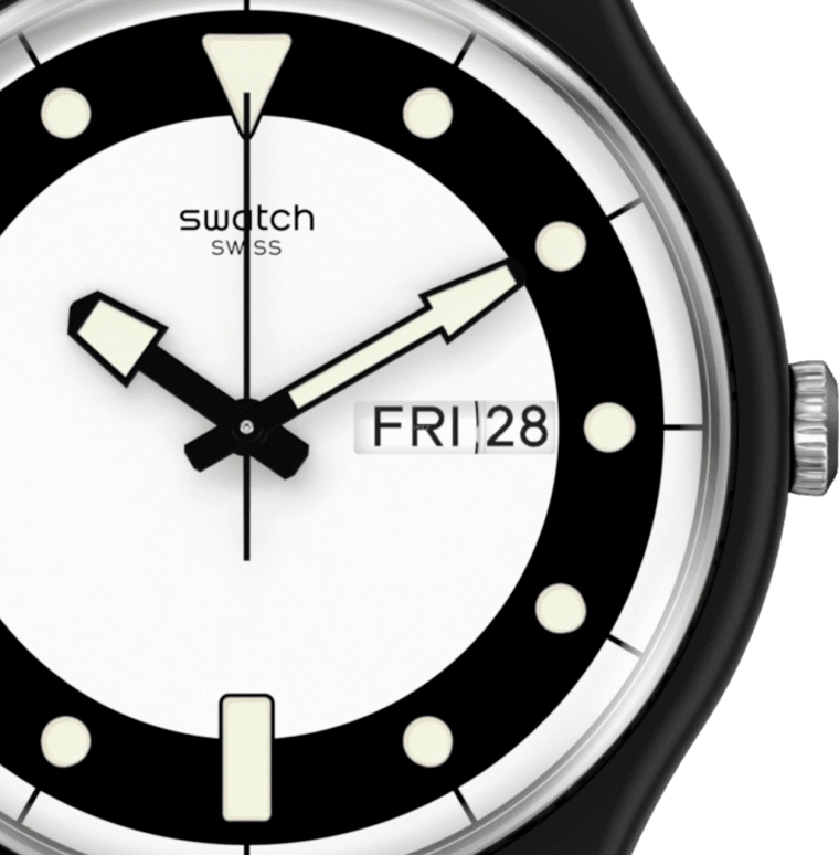 Swatch,Special Edition 41mm,41mm,Bioceramic,Ceramic,White,Quartz,Date,Day,SO32B705