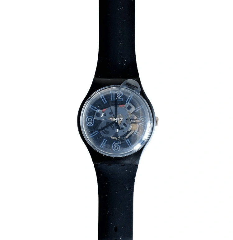 Swatch,Originals 41mm,41mm,Plastic,Skeleton,Quartz,Round,Black,SUOB165