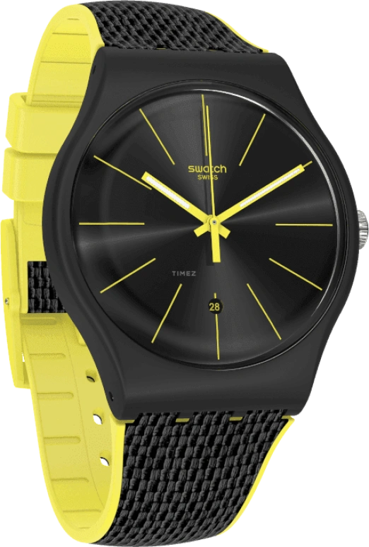 Swatch,Originals 41mm,41mm,Plastic,Black,SUOB406