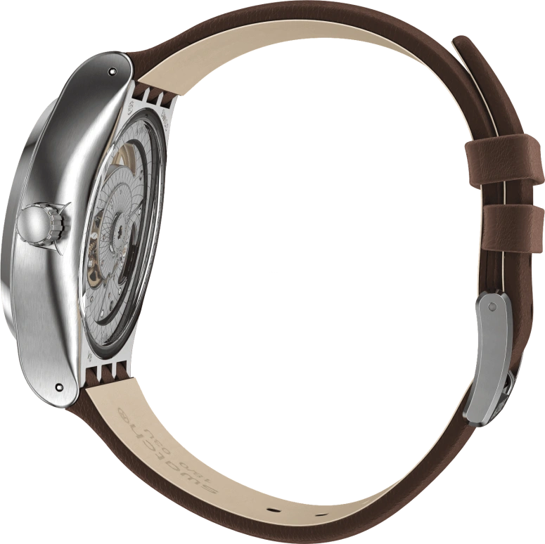 Swatch,IRONY 42mm,42mm,Stainless Steel,Blue,Open,SY23S410
