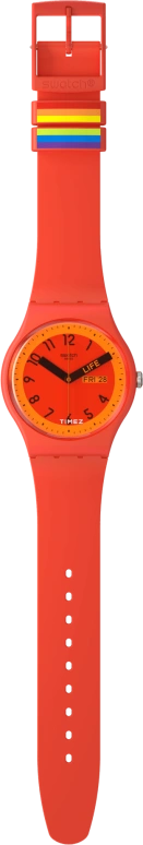Swatch,Originals 41mm,41mm,Bio-sourced,Red,Quartz,Date,Day,SO29R705