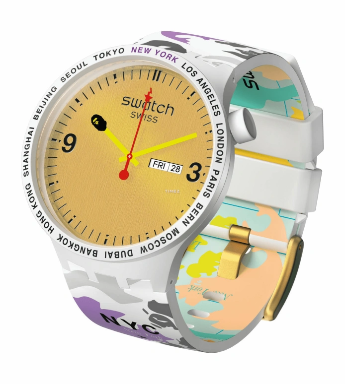 Swatch,THE BOLD 49mm,49mm,Plastic,Gold,Quartz,Date,Day,SO27Z702S