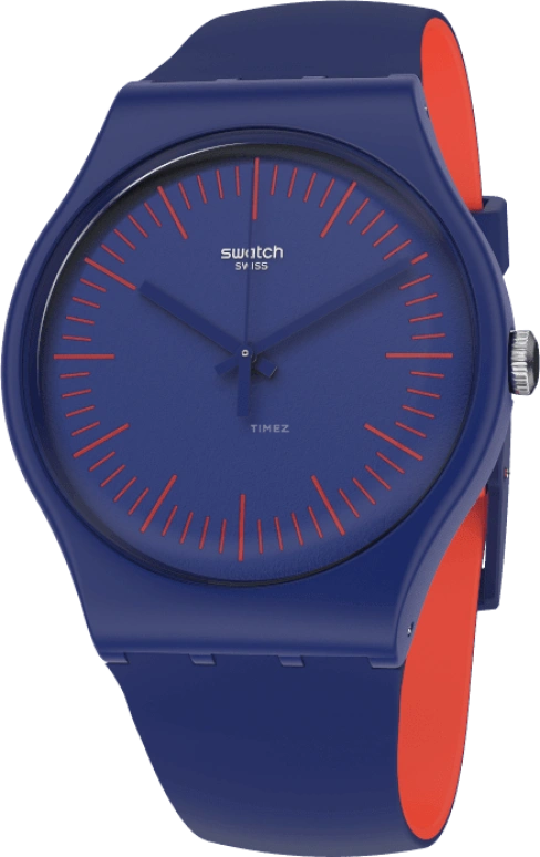 Swatch,Originals 41mm,41mm,Plastic,Blue,Sapphire,Crystal Glass,SUON146