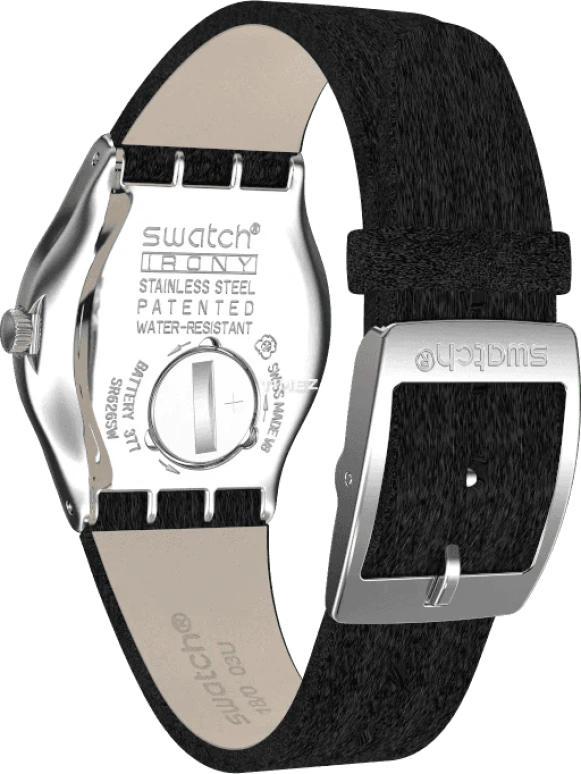 Swatch,IRONY 33mm,33mm,Stainless Steel,Black,Quartz,Sapphire,Crystal Glass,Tonneau,YLS214