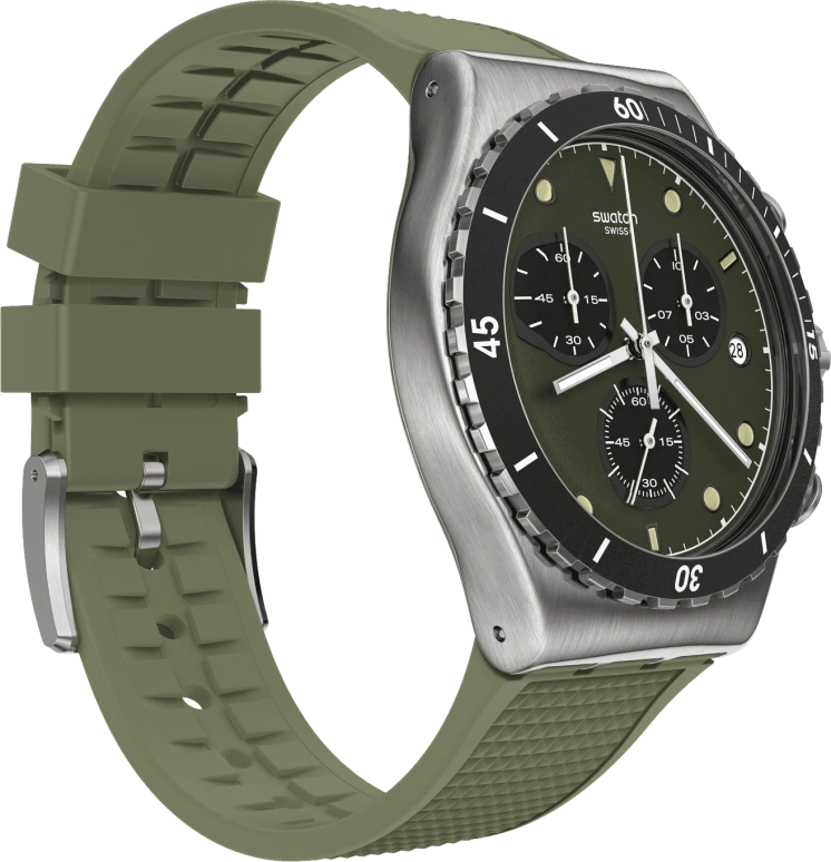 Swatch,IRONY 43mm,43mm,Stainless Steel,Green,YVS488
