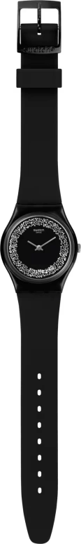 Swatch,Originals 34mm,34mm,Plastic,Black,Quartz,Sapphire,Crystal Glass,Tonneau,GB312