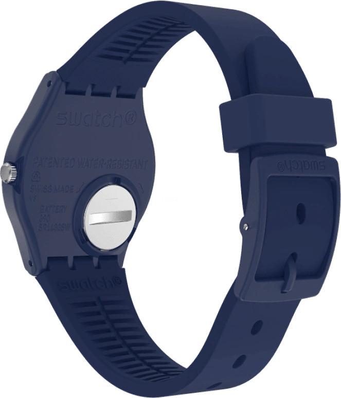 Swatch,Originals 39.20mm,39.20mm,Plastic,Blue,Sapphire,Crystal Glass,Closed,GN726