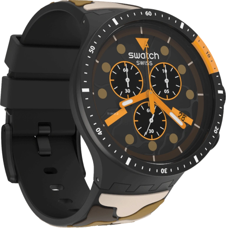 Swatch,THE BOLD 47mm,47mm,Plastic,Black,SB02B410