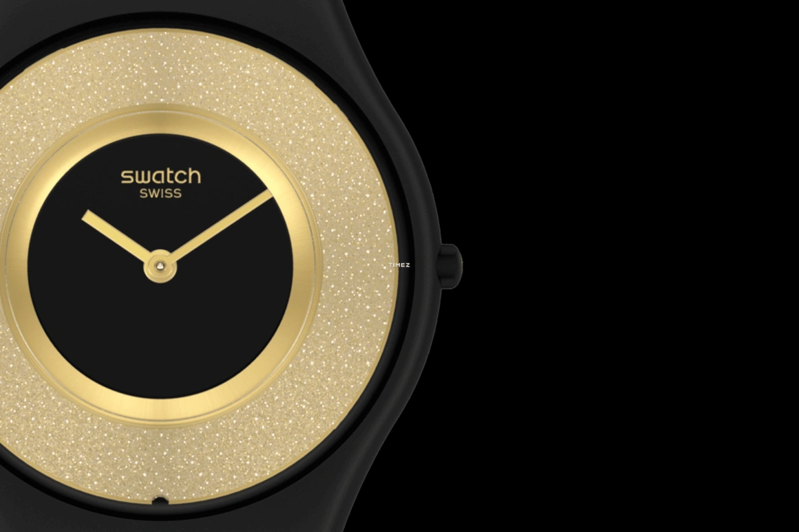 Swatch,Other 34mm,34mm,Bio-sourced,Black,Gold,Quartz,Round,Black,SS08B101