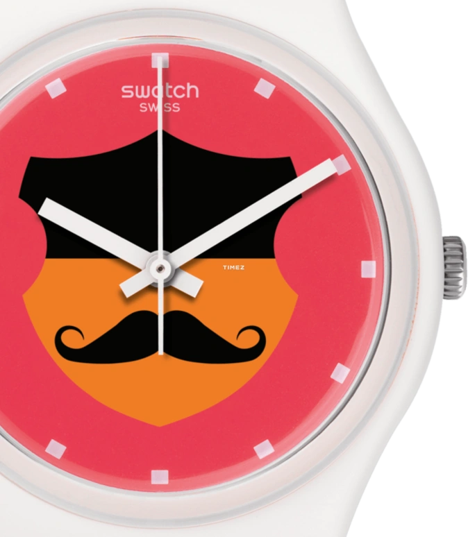 Swatch,Originals 34mm,34mm,Plastic,Red,Quartz,Tonneau,White,GW179
