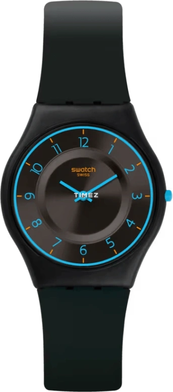 Swatch,SKIN 34mm,34mm,Plastic,Black,Quartz,Tonneau,SFB147