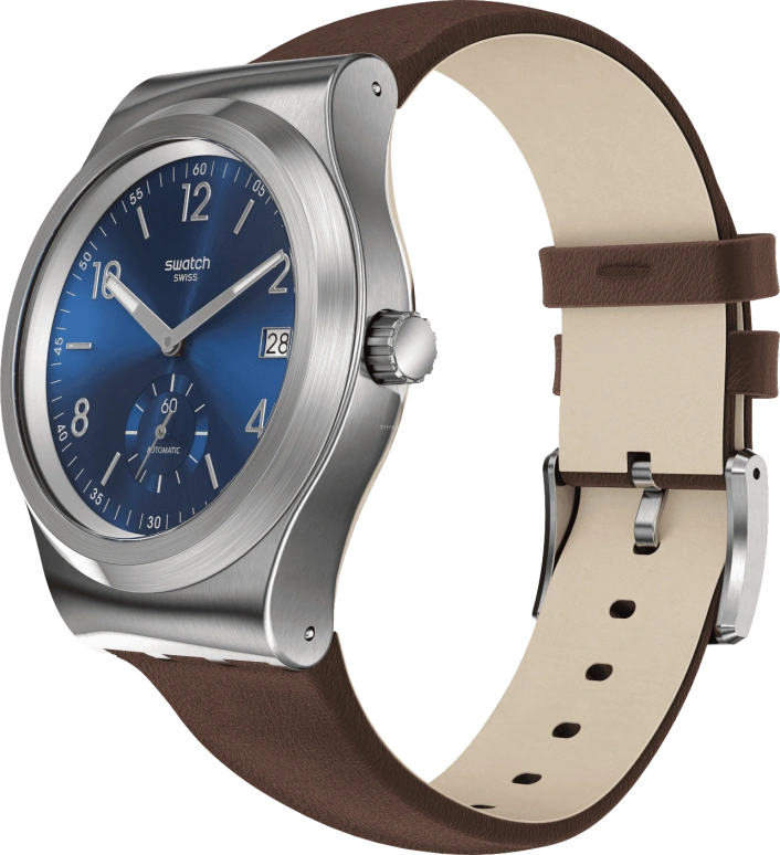 Swatch,IRONY 42mm,42mm,Stainless Steel,Blue,Open,SY23S410