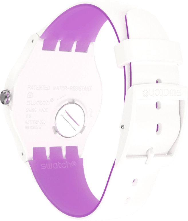 Swatch,Originals 41mm,41mm,Plastic,White,Sapphire,Crystal Glass,SUOW173