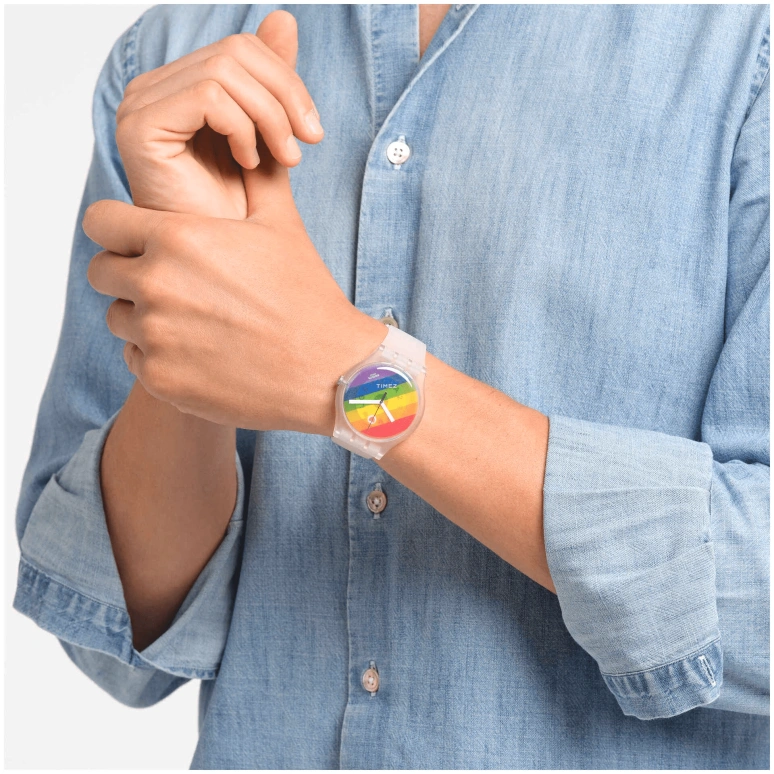 Swatch,Originals 41mm,41mm,Bio-sourced,Multi-Color,Quartz,Round,White,Transparent,SO29K701
