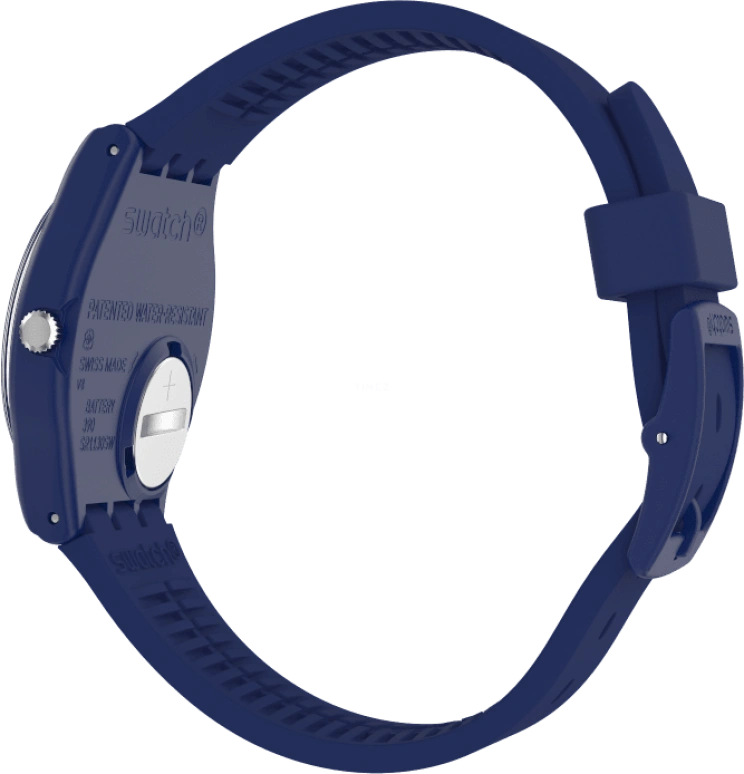Swatch,Originals 34mm,34mm,Plastic,Blue,Sapphire,Crystal Glass,Closed,GN727
