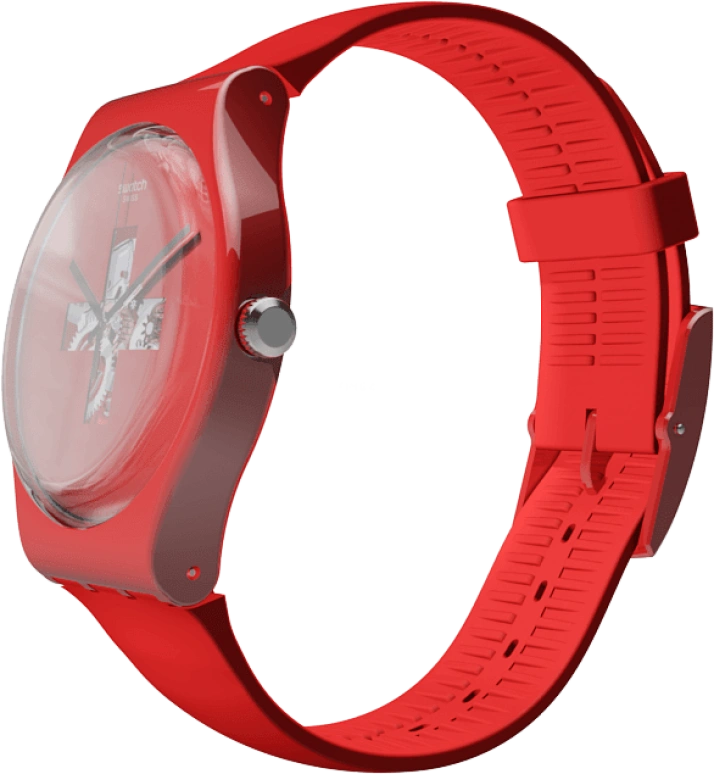 Swatch,Originals 41mm,41mm,Plastic,Red,SUOR106