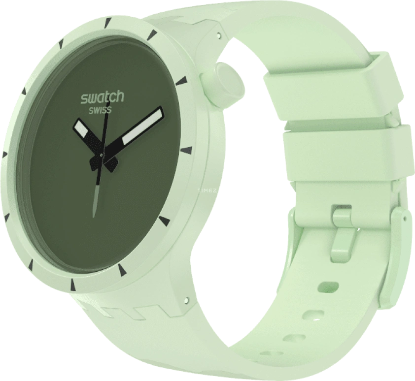 Swatch,THE BOLD 47mm,47mm,Bioceramic,Ceramic,Green,Quartz,Sapphire,Crystal Glass,Round,SB03G100
