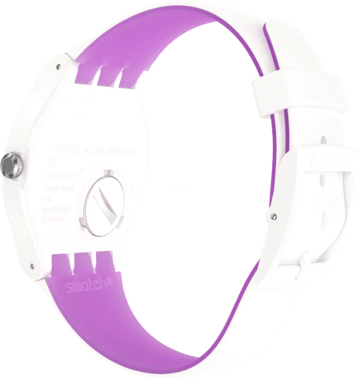 Swatch,Originals 41mm,41mm,Plastic,White,Sapphire,Crystal Glass,SUOW173