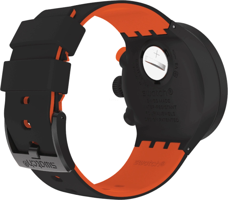 Swatch,THE BOLD 47mm,47mm,Plastic,Black,Sapphire,Crystal Glass,SB02B402