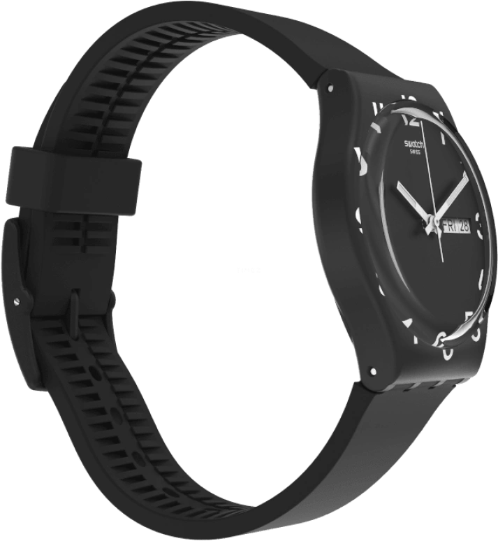 Swatch,Originals 39.20mm,39.20mm,Plastic,Black,Sapphire,Crystal Glass,Closed,GB757