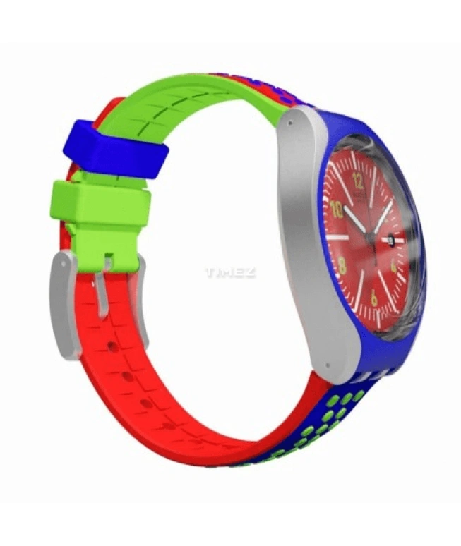 Swatch,IRONY 41mm,41mm,Aluminium,Red,Quartz,Round,Silver,YES4016