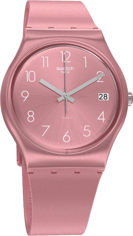 Swatch,Originals 34mm,34mm,Plastic,Pink,Sapphire,Crystal Glass,GP404