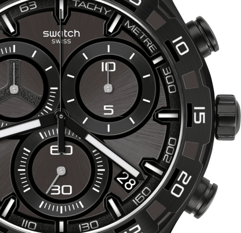 Swatch,IRONY 43x49mm,43x49mm,Black,YVB409