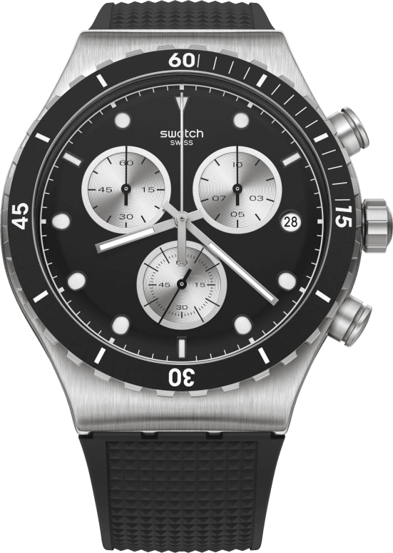 Swatch,IRONY 43mm,43mm,Stainless Steel,Black,YVS487