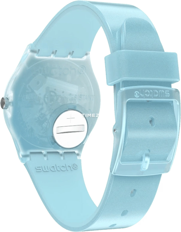 Swatch,Originals 34mm,34mm,Plastic,Transparent,Quartz,Tonneau,Blue,GL125