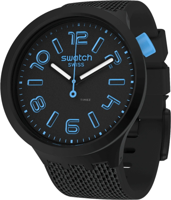 Swatch,THE BOLD 47mm,47mm,Plastic,Black,Sapphire,Crystal Glass,SO27B118