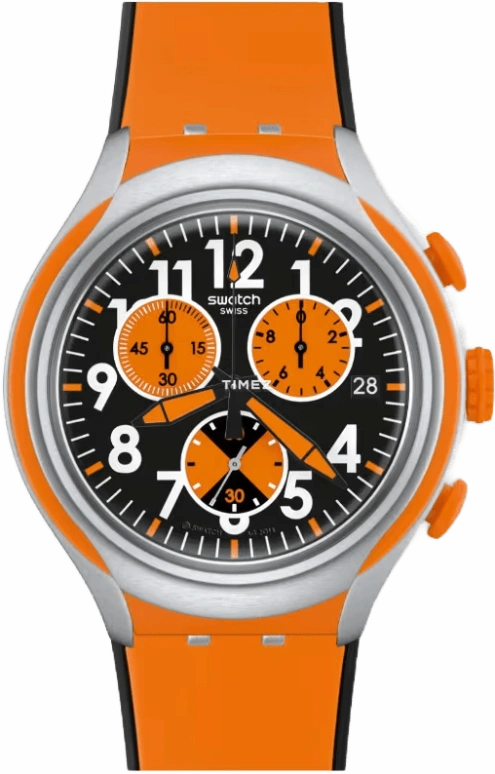 Swatch,Other 45mm,45mm,Aluminium,Black,Quartz,Chronograph,Day,YYS4003