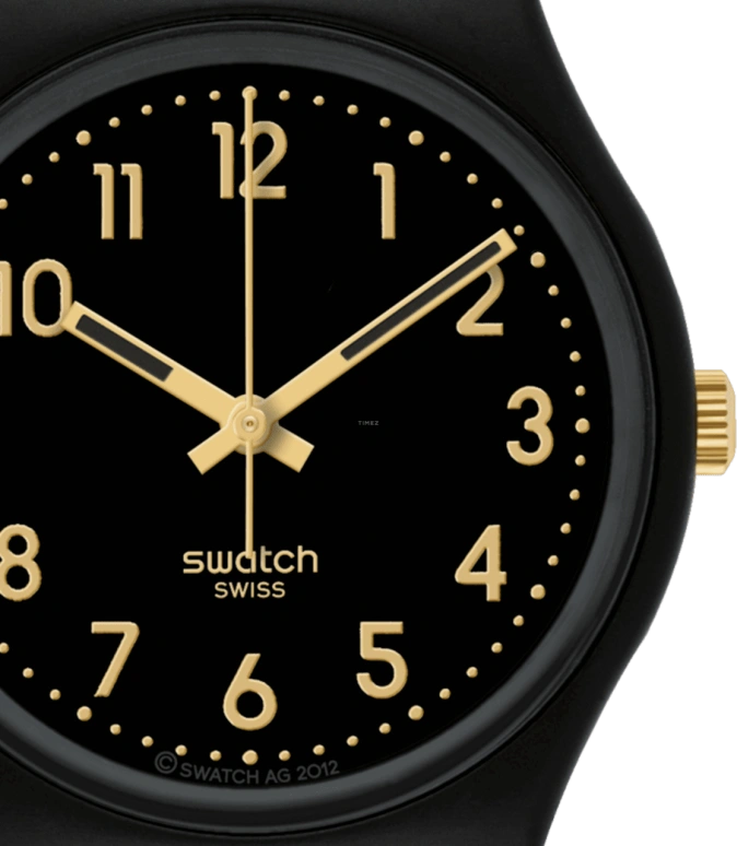 Swatch,Originals 34mm,34mm,Plastic,Black,Quartz,Round,GB274
