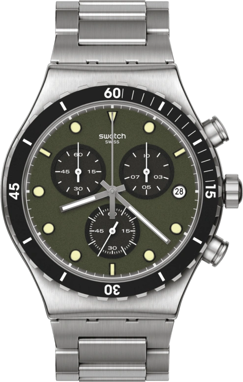 Swatch,IRONY 43mm,43mm,Stainless Steel,Green,YVS488G
