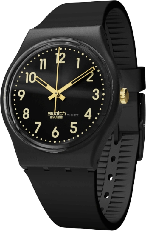 Swatch,Originals 34mm,34mm,Plastic,Black,Quartz,Round,GB274