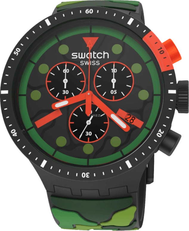 Swatch,THE BOLD 47mm,47mm,Plastic,Black,SB02B409