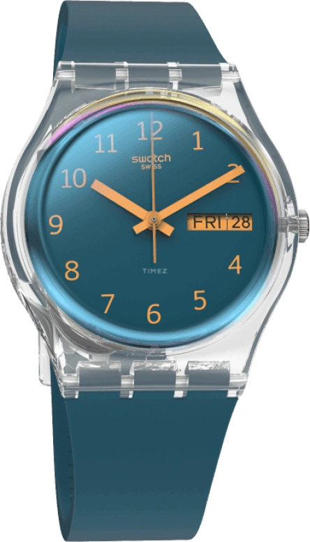 Swatch,Originals 34x39.20mm,34x39.20mm,Plastic,Coffee,Cyan,GE721