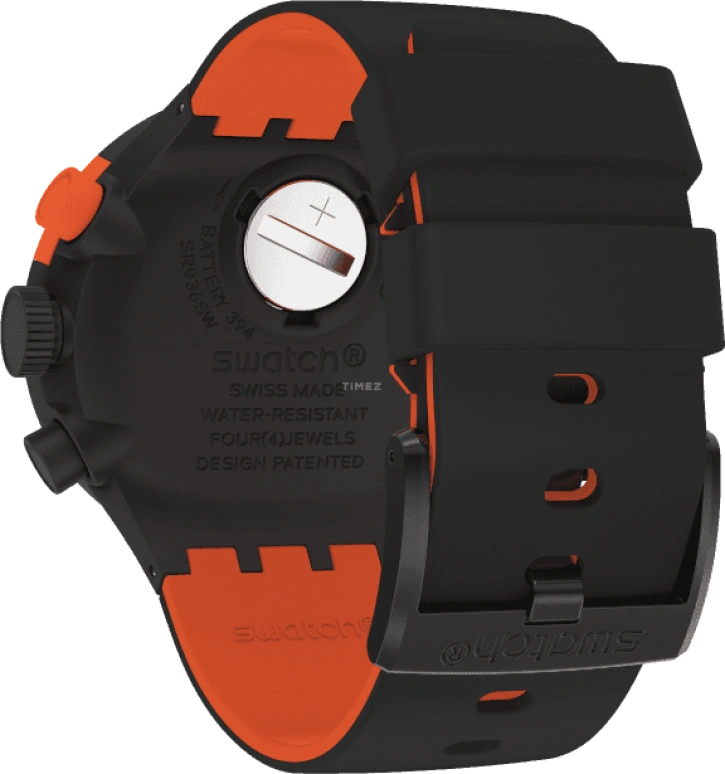 Swatch,THE BOLD 47mm,47mm,Plastic,Black,Sapphire,Crystal Glass,SB02B402