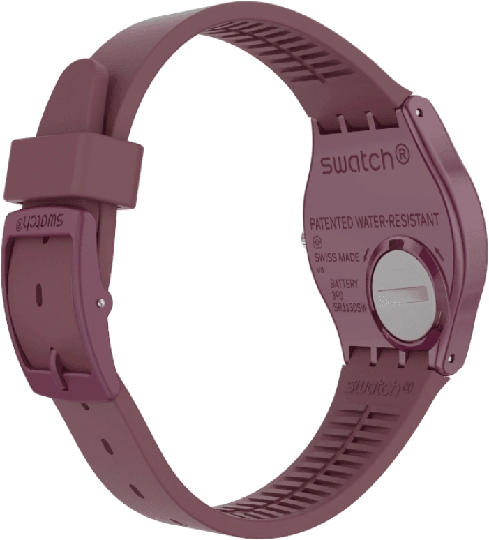 Swatch,Originals 34mm,34mm,Plastic,Purple Red,Closed,GR405