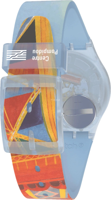 Swatch,Originals 34mm,34mm,Plastic,Blue,Quartz,Sapphire,Crystal Glass,Round,GZ357