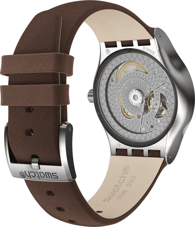 Swatch,IRONY 42mm,42mm,Stainless Steel,Blue,Open,SY23S410