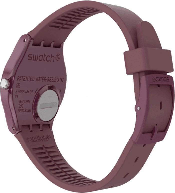 Swatch,Originals 34mm,34mm,Plastic,Purple Red,Closed,GR405