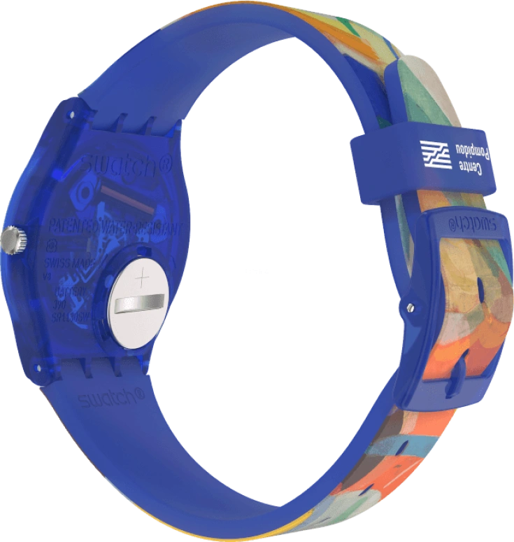 Swatch,Originals 34mm,34mm,Plastic,Multi-Color,Quartz,Sapphire,Crystal Glass,Round,GZ712