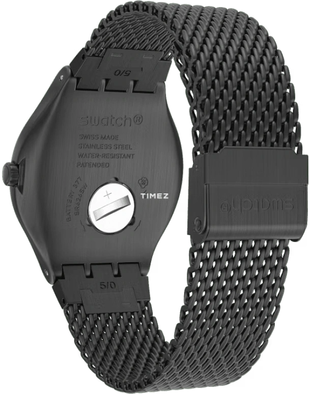 Swatch,IRONY 42.70mm,42.70mm,Stainless Steel,Blue,Grey,Quartz,Tonneau,Black,YWM403M
