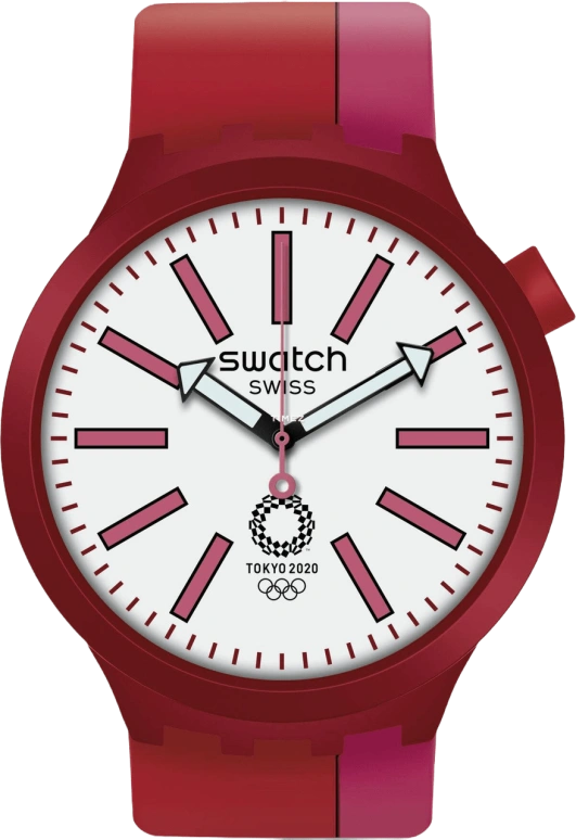 Swatch,Originals 47mm,47mm,Plastic,White,Quartz,Round,Red,SO27Z101