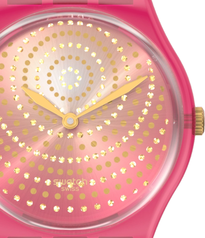 Swatch,Originals 34mm,34mm,Plastic,Pink,Sapphire,Crystal Glass,GP169