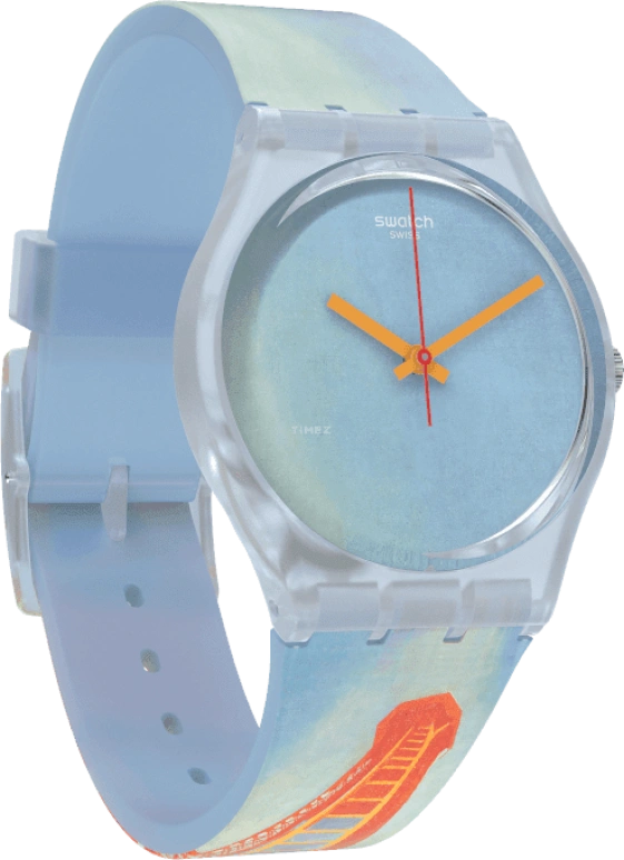 Swatch,Originals 34mm,34mm,Plastic,Blue,Quartz,Sapphire,Crystal Glass,Round,GZ357